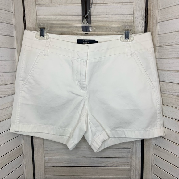 J. Crew Pants - J Crew Bright White Mid Rise Chino Shorts Like New Sz 4